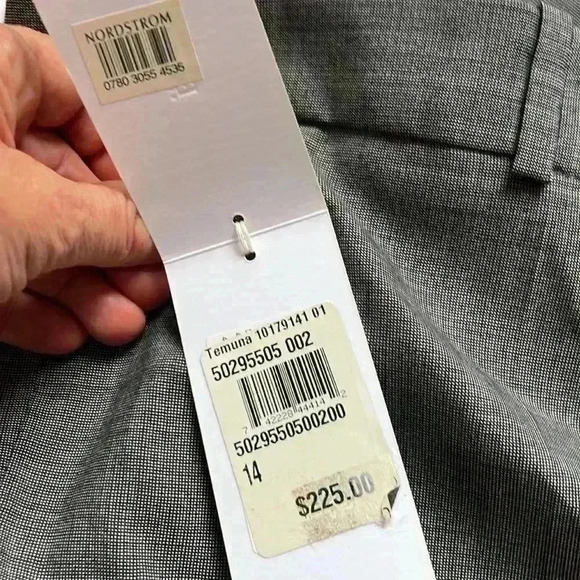 NWT Boss By Hugo Boss Gray and White Micro Check Dress Pant Size 14 - Picture 4 of 7